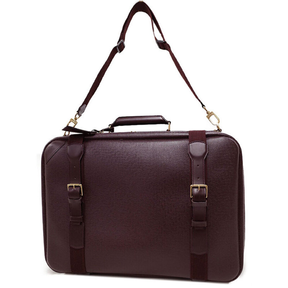 Louis Vuitton Taiga Black Leather Satellite Bag Brown